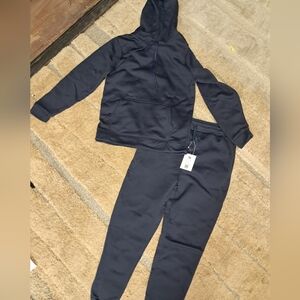 Navy Blue Women's Track Pants & Hoodie Set